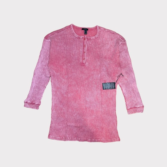 Forever 21 Mineral Wash Waffle Knit Mini Pink Dress - Picture 5 of 8